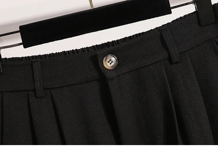Plus Size Pants Woman 2026 Spring Autumn New Arrival High Waist Suit Pants High Quality Korean Style Straight Trousers