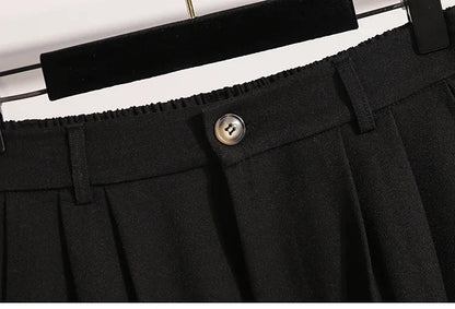 Plus Size Pants Woman 2026 Spring Autumn New Arrival High Waist Suit Pants High Quality Korean Style Straight Trousers
