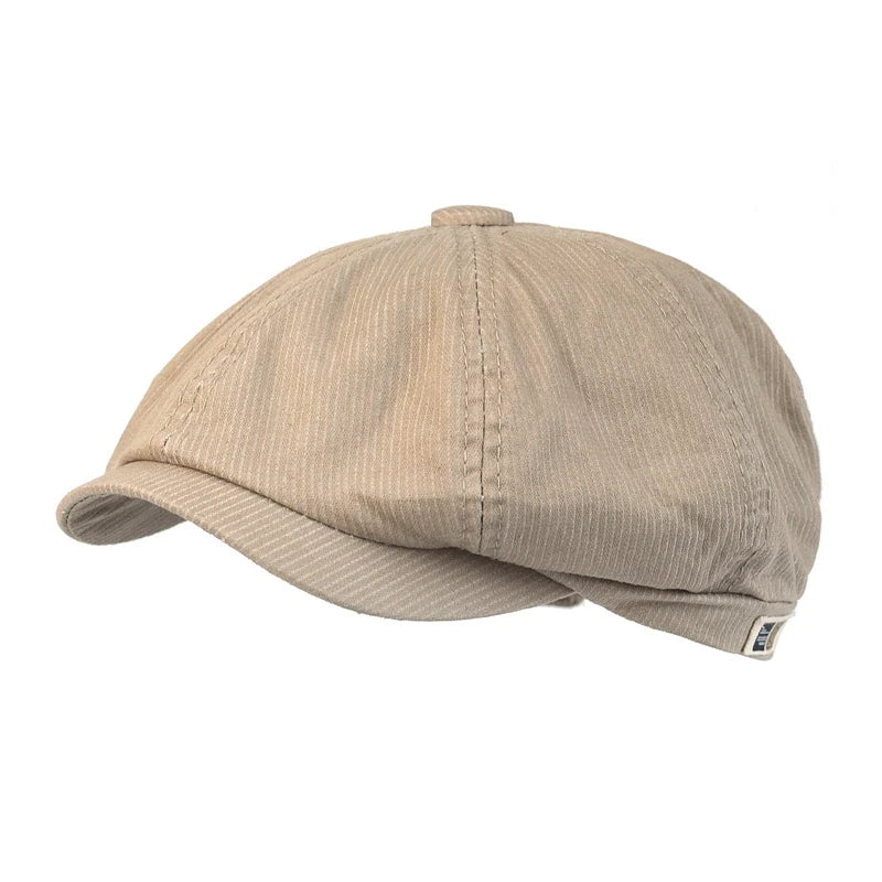 Stripe Newsboy Cap Peaky Casual Octagonal Hat Vintage Soft Berets Cap Visor Gatsby Flat Ivy Hat Four Seasons