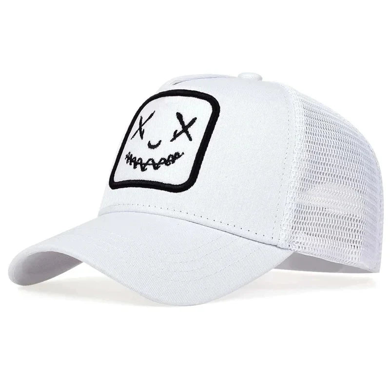 Unisex Baseball Cap Smile Face Patch Pattern Caps Men Women Summer Trucker Hat