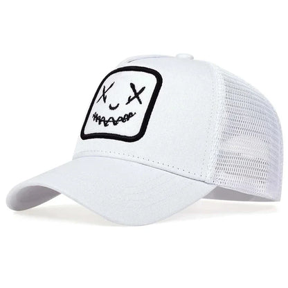 Unisex Baseball Cap Smile Face Patch Pattern Caps Men Women Summer Trucker Hat