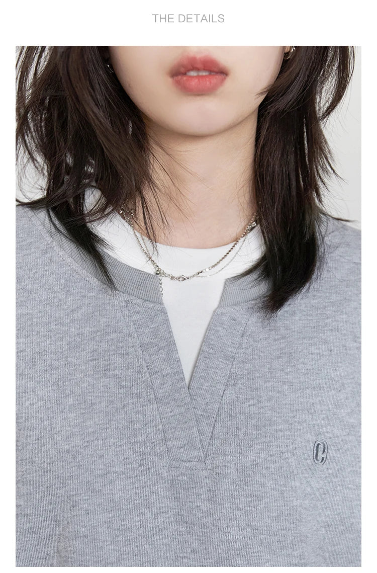 Korean Women Sweatshirts Loose Casual New Contrast Splicing Hoodie Female Top Woman T Shirt Pullover Spring Autumn 2025