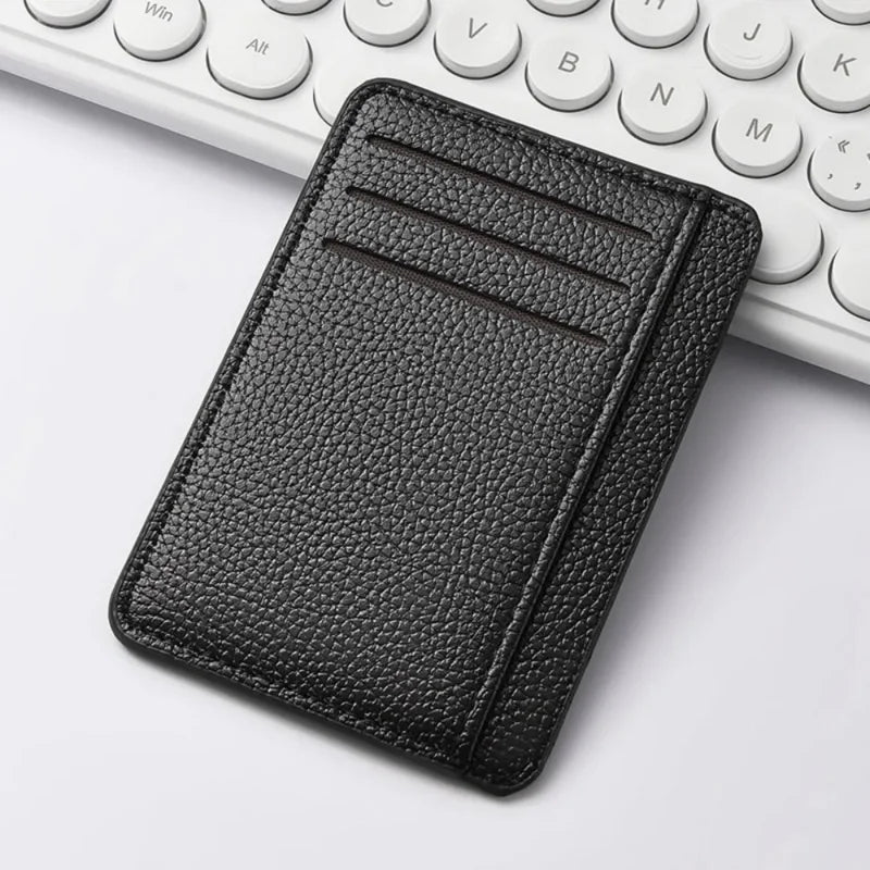 Portefeuilles Minimalistes Fins pour Hommes avec Poche Avant, Bloqueur RFID, Porte-Cartes de Crédit, Portefeuilles en Cuir Portables