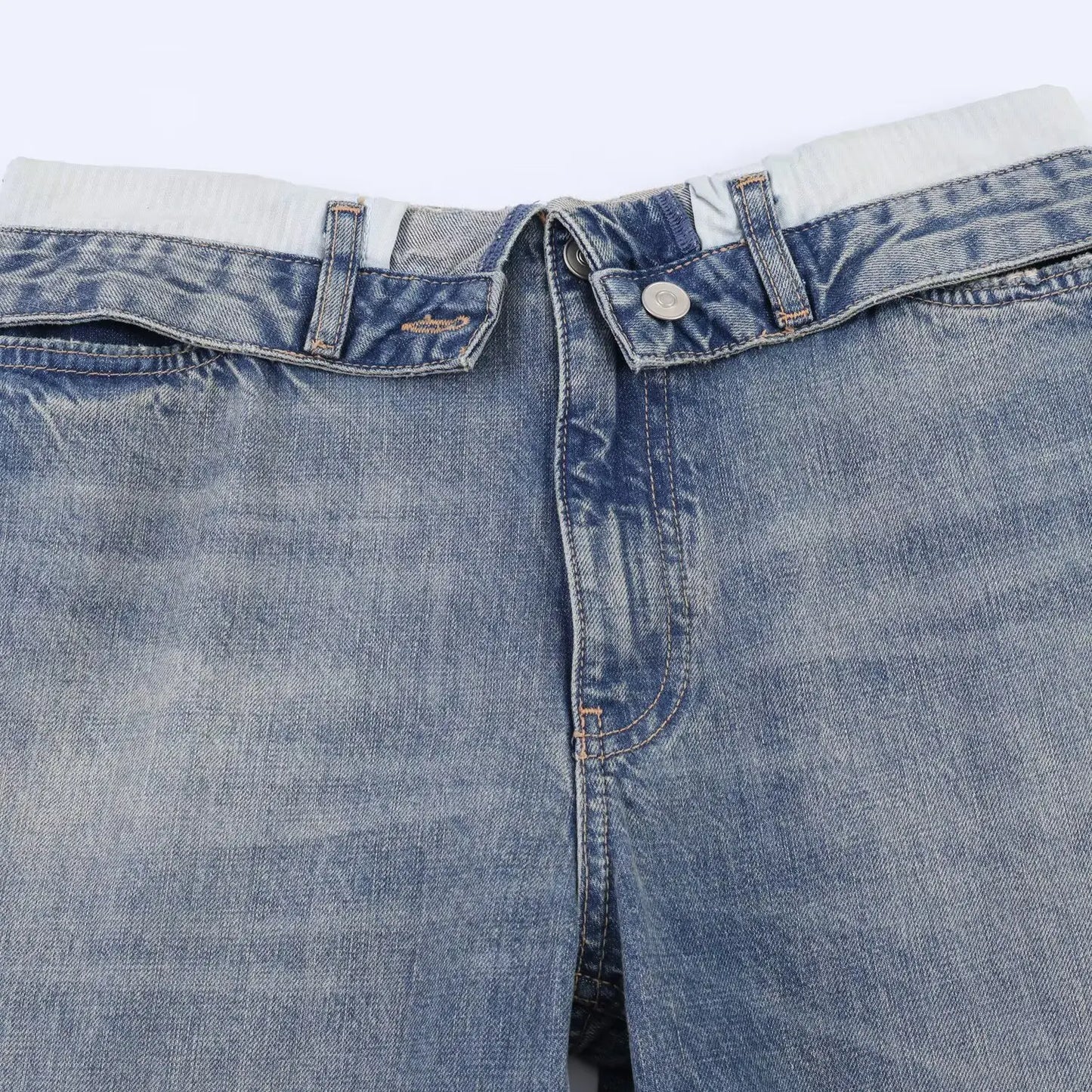 Casual Women Long Jeans Summer Female Chic Ripped Holes Denim Fashion Mid Waist Flanging Button Streetwear Pants Trousers