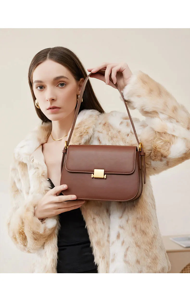 Cowhide Women's Bag 2024 New Genuine Leather Fashion Women Shoulder Bags High Quality Luxury Female Crossbody Bag 2126