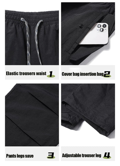 Summer Women Pant Outdoor Waterproof Hiking Pant Men Windproof Pant Adjustable Cuffs Cargo Trousers Lightweight Fishing Trousers