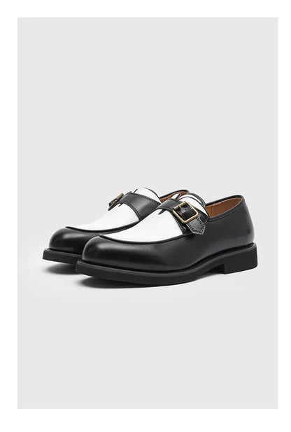 Business Men Loafers Black Brown Buckle Men Casual Button-up Thick-soled Anti-slip Fashion Brand Shoes Wedding Dress Shoes Men