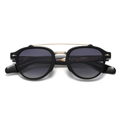 New High-end Flat Top Double Bridges Men Polarized Sunglasses Acetate Square Suneyeglass Women Fashion Retro Gifts Eyewear UV400