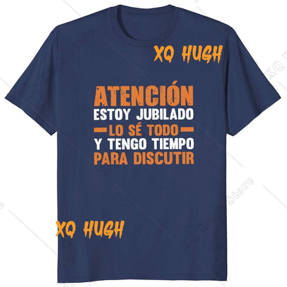 Spanish Retirement Retires Papa Grandpa Dad Gift Tee Tops 100% Cotton Soft Unisex Casual T-shirts Retro I'm Retired Harajuku