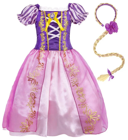 Girls Princess Dress Kids Disney Elsa Anna Snow White Aurora Sofia Rapunzel Cinderella Halloween Costume Children Birthday Party