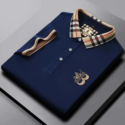 Men's short sleeved luxury brand POLO shirt summer new jacquard design fashionable classic golf top soft breathable T-shirt