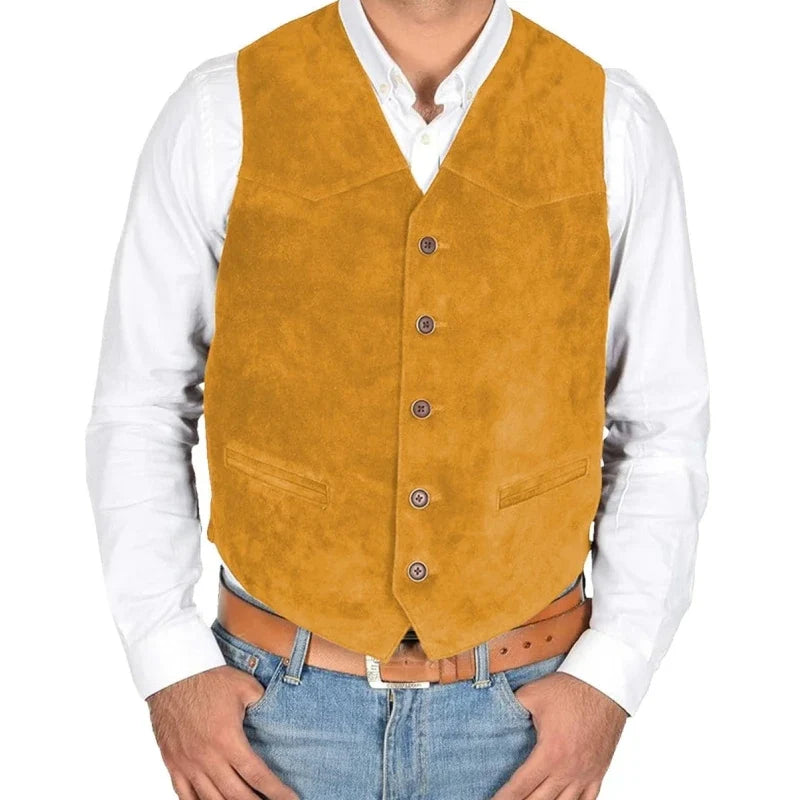 Men Vest Black Single Solid Button Frosted Velvet Waistcoat For Banquet Birthday Wedding Business Work Daily Set Men Suit Vest