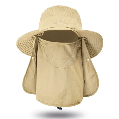 Fisherman's hat, male sun hat, summer outdoor quick drying sun hat, fishing breathable sun hat, female face mask hat