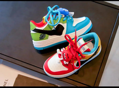 New Children Casual Shoes Four Seasons Kids Single Sneaker Mandarin Ducks Basketball Sports Shoes Boys Girls Sneaker Board Shoes