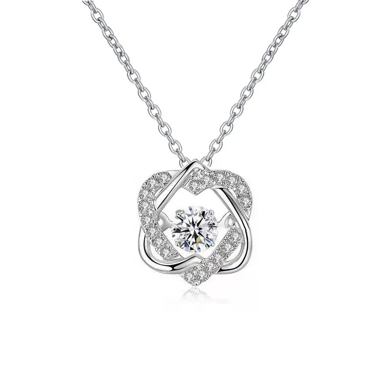 0.5ct GRA Moissanite Necklace for Women  Sparkling Simulated Diamond Pendant Beating Heart S925 Silver Fine Jewelry Gift