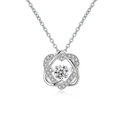 0.5ct GRA Moissanite Necklace for Women  Sparkling Simulated Diamond Pendant Beating Heart S925 Silver Fine Jewelry Gift