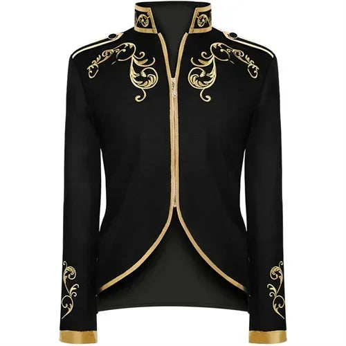 British Style Men Embroidered Flower Suit White / Blue / Red Male Wedding Dance Party Coat Singer Stage Performance Dress Blazer