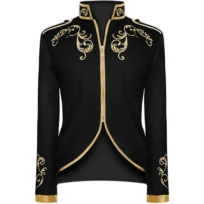 British Style Men Embroidered Flower Suit White / Blue / Red Male Wedding Dance Party Coat Singer Stage Performance Dress Blazer