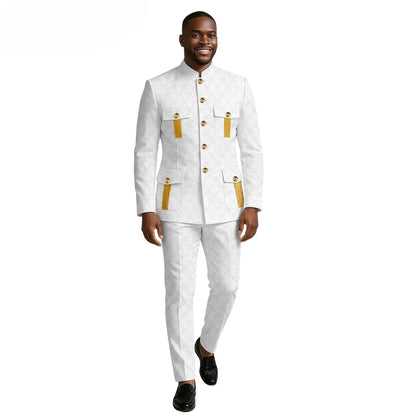 New Men's Suit 2-piece Business Formal Blazer Double-breasted Design Groom Tuxedo for Wedding XS-6XL Outfit