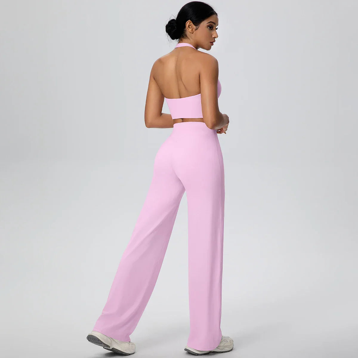 2Pieces Breathable Summer Workout Top Pants Yoga Set Yoga Underwear With Chest Pad Quick Drying Push Up Pencil Pants Yoga Set