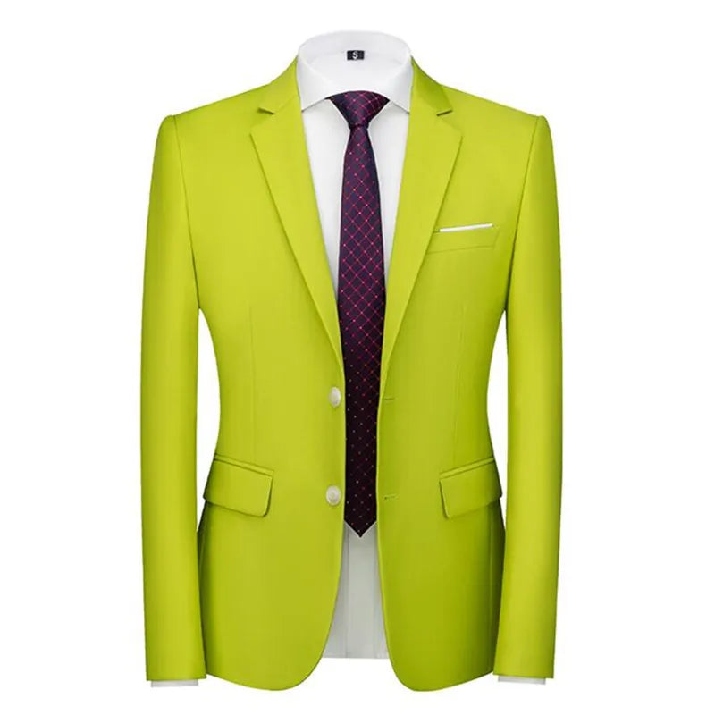 New Male Solid Colour Formal Suit Jacket 21 Colours Available Men Wedding Prom Party Tuxedo Blazer Slim Fit Coats
