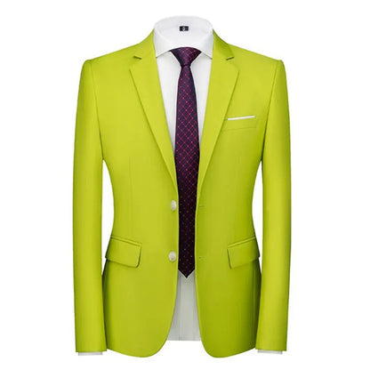 New Male Solid Colour Formal Suit Jacket 21 Colours Available Men Wedding Prom Party Tuxedo Blazer Slim Fit Coats