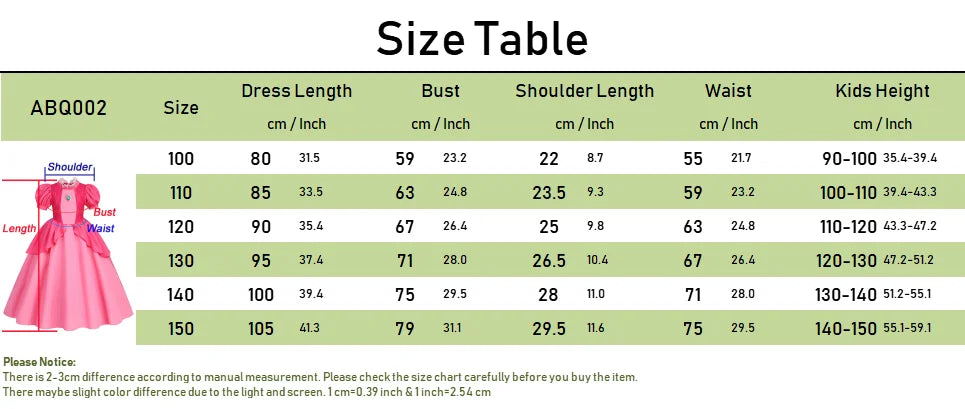 Rosalina Dress Girls Peach Costume Daisy Cosplay Children Birthday Party Carnival Fancy Outfit