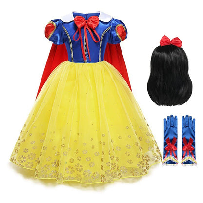 Girls Snow White Dress Kids Princess Dress Up Costumes Toddler Snow White And Huntsman Fancy Clothing Christmas Party Outfits