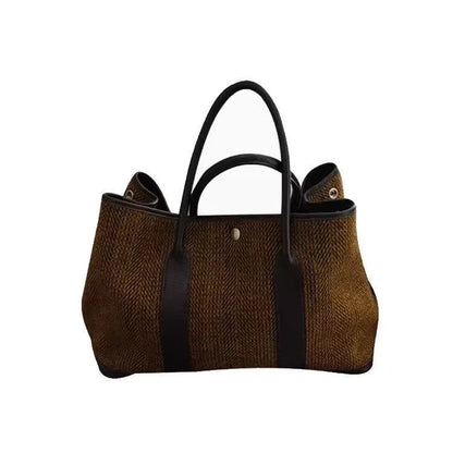 Autumn Winter Wool Tote Bag for Women, Niche Fashion Large Capacity Handbag, Simple Shoulder Bag
