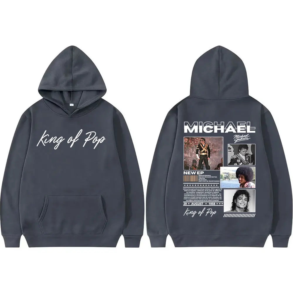 King of Pop Michael Jackson Bad Era Hoodies Men's Clothes Fashion Hip Hop Punk Sweatshirt Long Sleeve Oversized Hoodie Pullovers