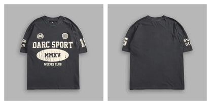 WOLVES CLUB STABILITY "PREMIUM" OVERSIZED TEE IN BLACK Summer Men's and Women's T-shirt Fashion Loose Printed Tops