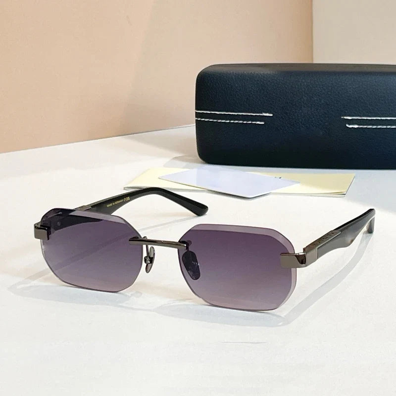 Boundless Germany Designer Sunglasses Square Men Women Alloy Acetate Luxury Brand Trendy Classical Diamond Cutting UV400 Gafas