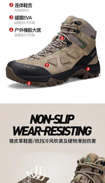 Hiking shoes Men's waterproof hunting Boots Tactical Desert Combat Ankle trekking Boots Male Women warm Leather Sneakers