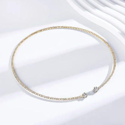 Heart Moissanite Collar Choker Necklace for Women 925 Sterling Silver Simple Open Collar Necklaces Jewelry Accessories
