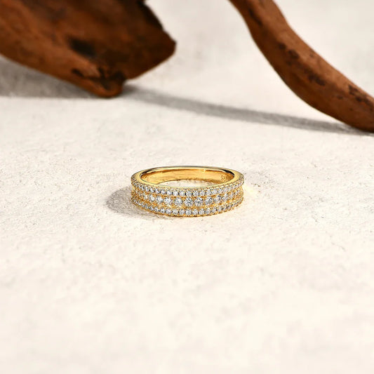 Bagues classiques en moissanite avec diamants de laboratoire pour femmes et hommes, en argent sterling S925, demi-bande, fiançailles, mariage, cadeaux.