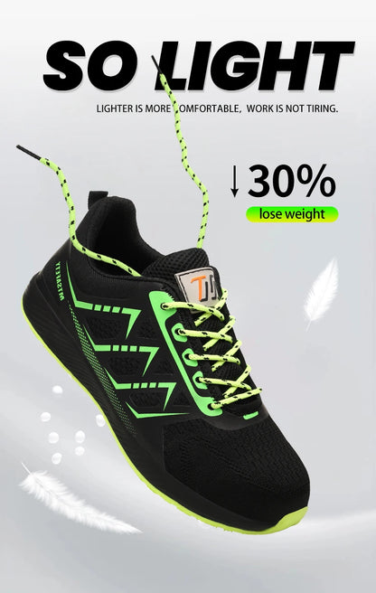 steel toe sneakers for men ultra-light construction site safety shoes anti puncture industrial work boots breathable work shoes