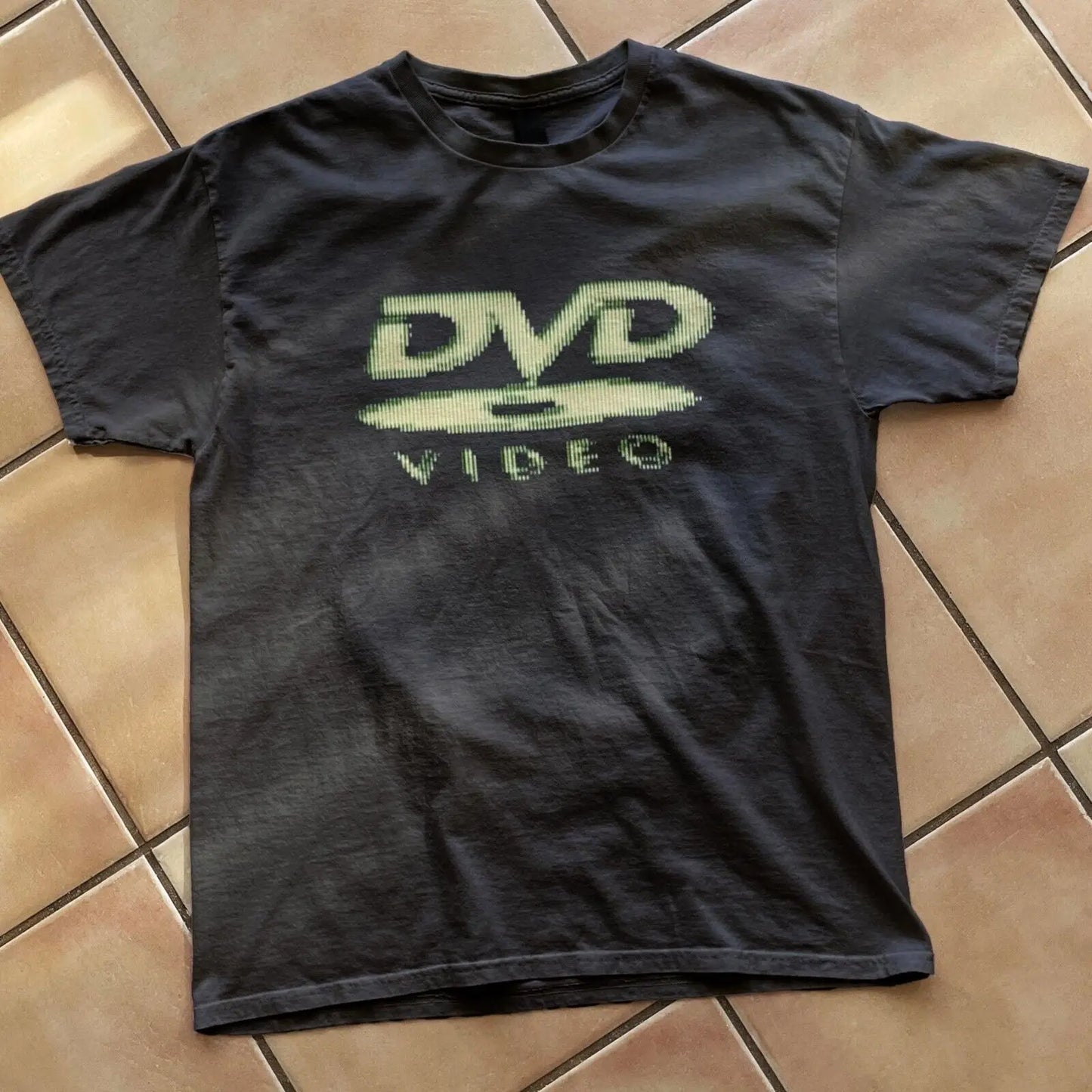 DVD Video nostalgic green logo, Vintage gaming T-Shirt, 2000s aesthetic, Retro