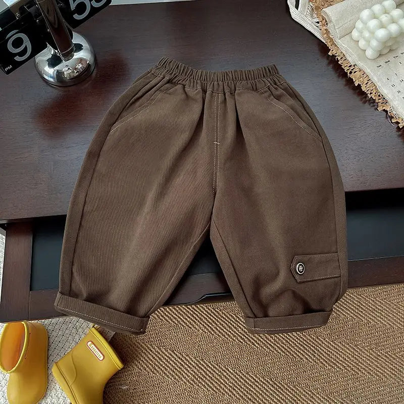 Autumn floral Style Kid Boys 3PCS Clothes Set Cotton Tie Collar Shirts Knitted Sticker Vest Solid Pants Suit Toddler Boys Outfit