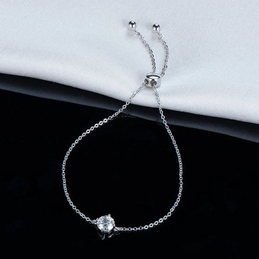 Bracelets en Moissanite pour Femme 1 Carat 6,5 MM Couleur D 100% Argent Sterling 925 Bijoux Fins Scintillants pour Mariage et Fête