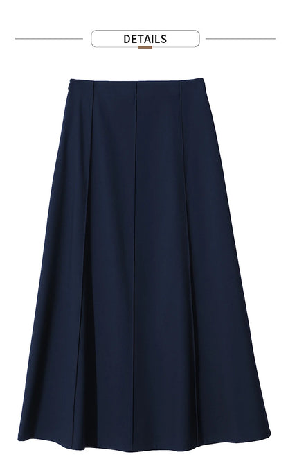 Women's Skirt 2025 Spring New Minimalist Solid Color Loose Skirts For Women Medium To Long Versatile A-shaped Skirt12524019