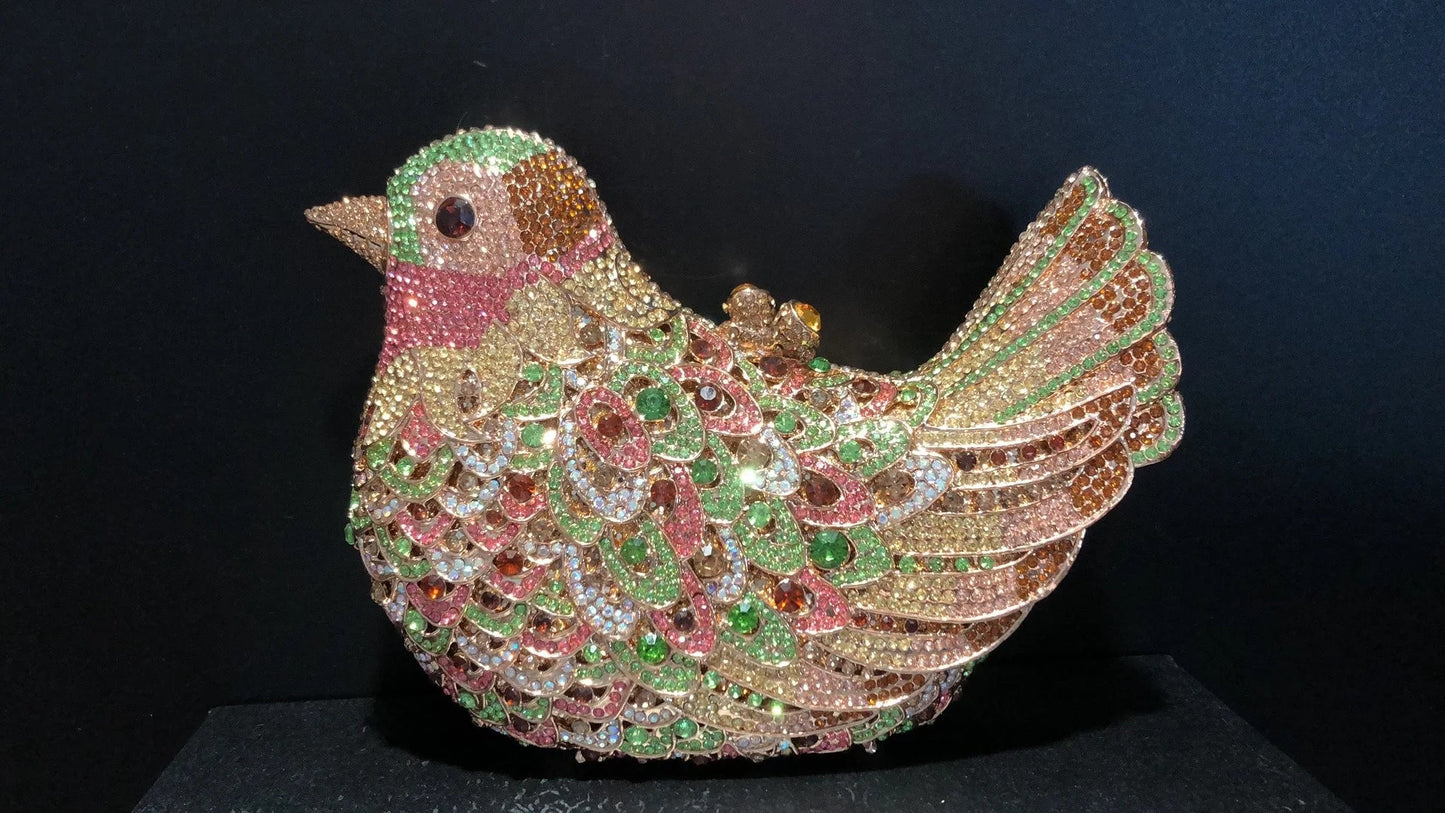 Birds Doves Animals Diamond Bags Rhinestone Dinner Bags Banquet Crystal Clutch Purse Luxury Designer Handbags Unique Party Bags