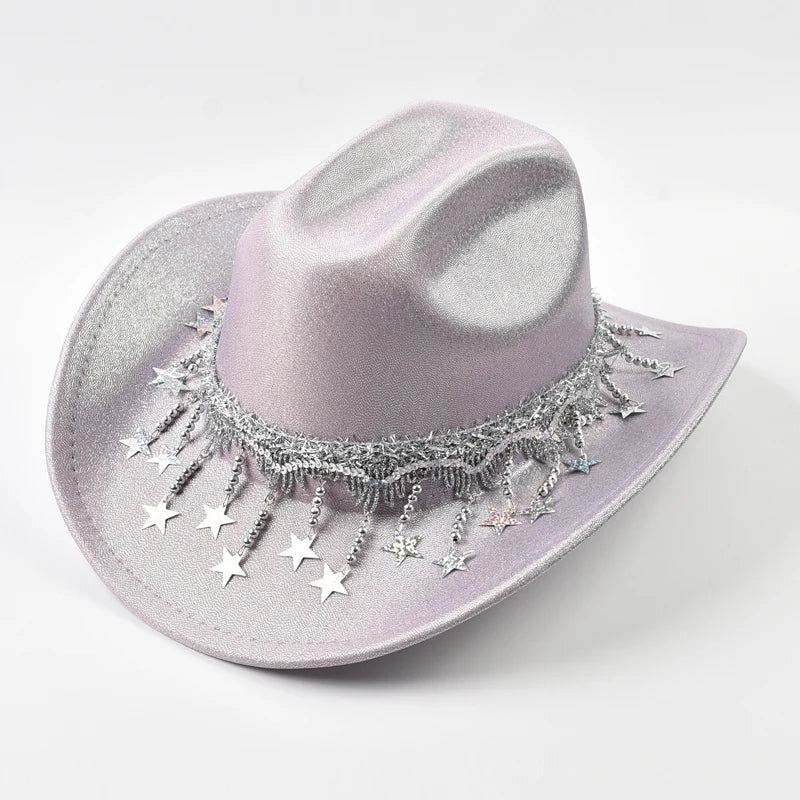 Women Sequin Fedora Hat With Rhinestone Ribbons Fashion Festival Party Wedding Dress Hats Cowgirl Jazz Cap