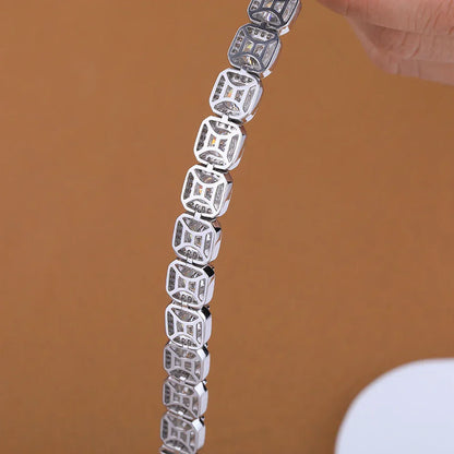 Luxury Full Moissanite Bracelets S925 Silver GRA Certified Lab Diamond Hand Chain for Women Men Wedding Fine Jewelry Gifts