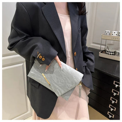 Fashion Women Clutch Soft PU Leather Solid Color Evelope Bag Wristlet Bags Female Small Handbags Day Clutches Evening Party Bags