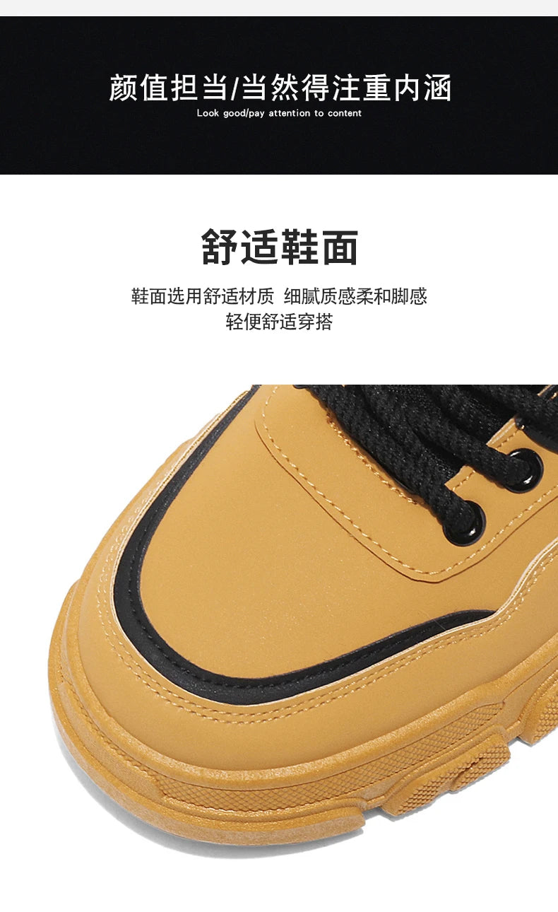 Mens Boots Casual Shoes Winter Platform Leather Designer Luxury Chelsea Cowboy Outdoor Work Safety Ankle Sneakers 2025