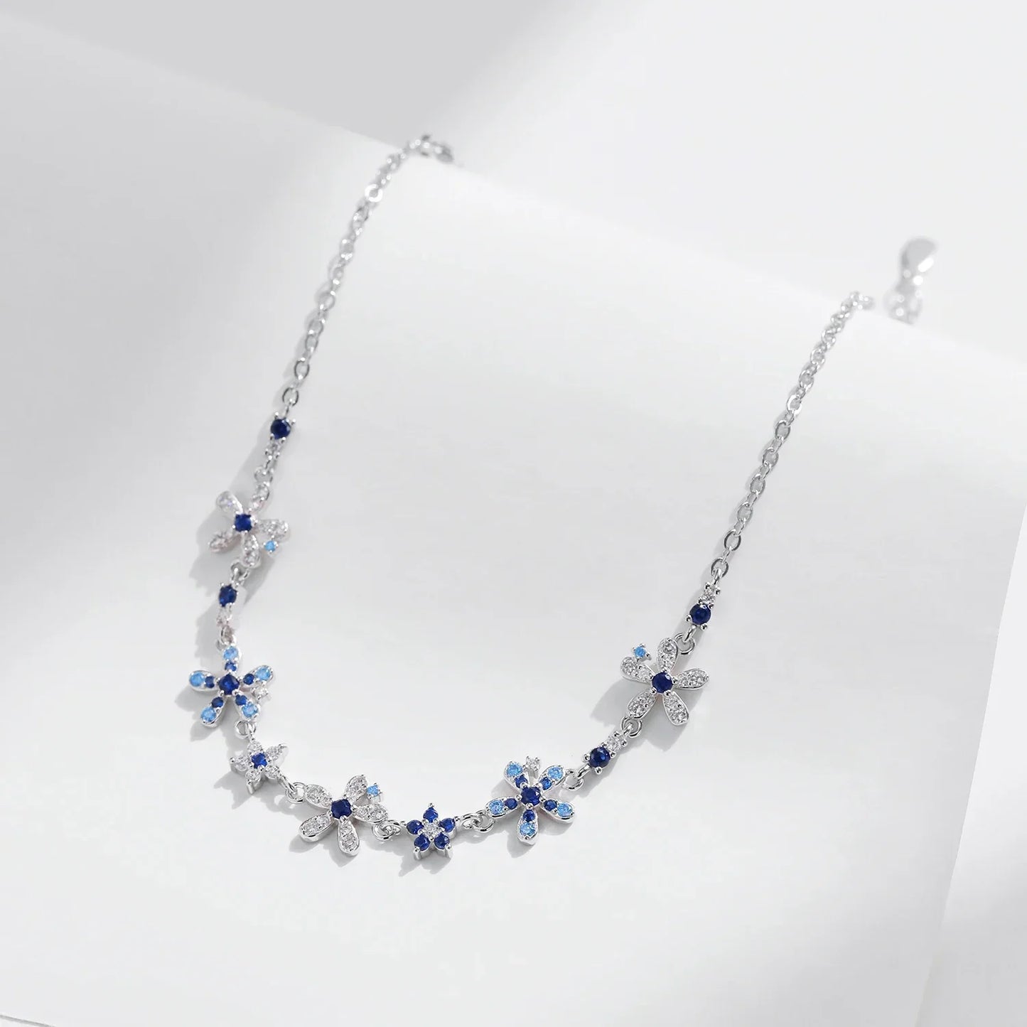 925 Sterling Silver Luxury Flowers Pave Setting CZ Brilliant Bracelets Fashion Daily Link Chain For Women Jewelry Gift