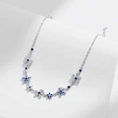925 Sterling Silver Luxury Flowers Pave Setting CZ Brilliant Bracelets Fashion Daily Link Chain For Women Jewelry Gift
