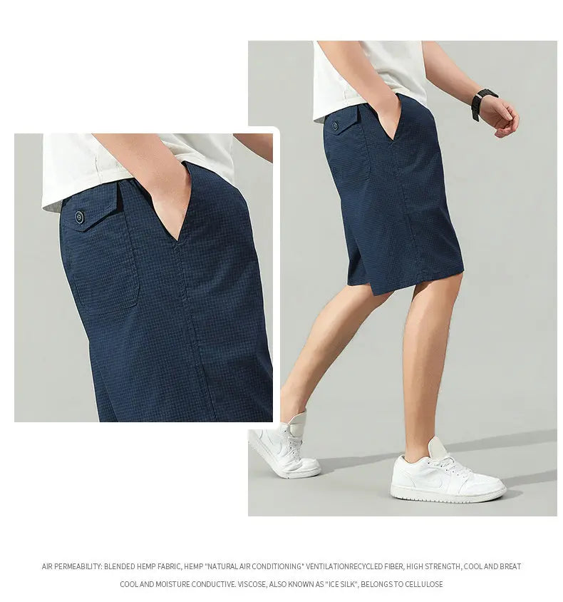 Big Size Men's Casual Shorts Lightweight Running Shorts Elastic Waist Outdoor Cool Breathable Short