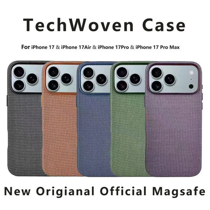 جراب For Official Original For MagSafe Techwoven مع حزام مغناطيسي منسوج لهاتف IPhone 17 Pro Max غطاء شحن لاسلكي
