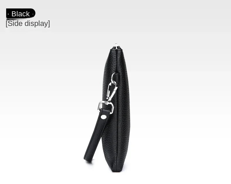 Nouvelle Pochette pour Homme Style Business Grand Portefeuille en Cuir PU Souple Homme avec Dragonne Sac Élégant Décontracté et Tendance Sac à Main Pochette Homme